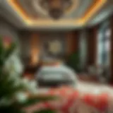 Luxurious bedroom rug with intricate patterns