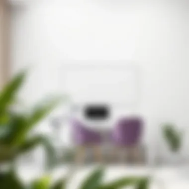 White frame as a focal point in a minimalist workspace.