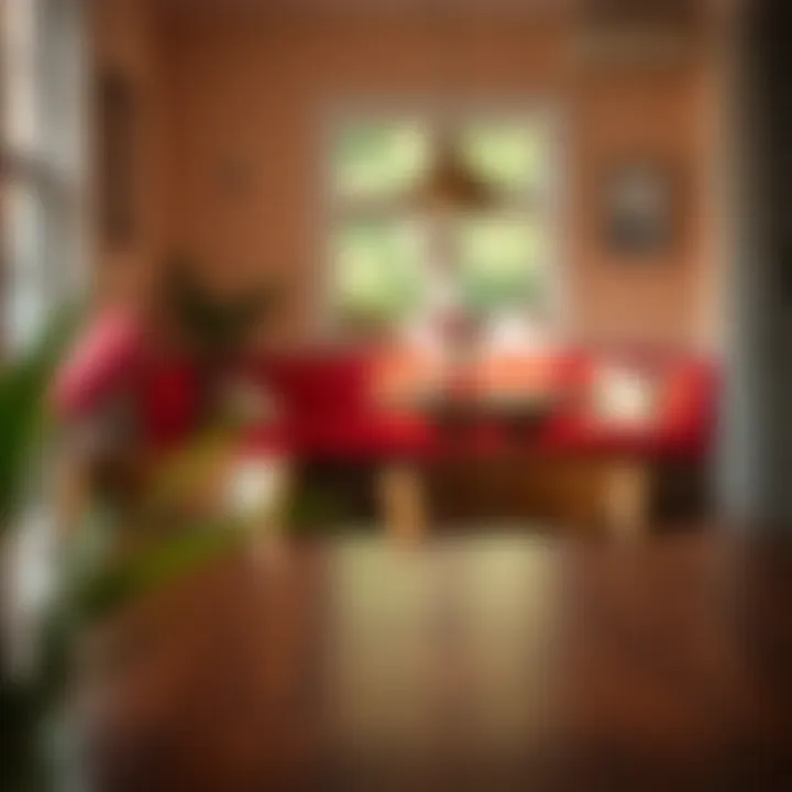 Cozy dining nook adorned with a colorful bench seating