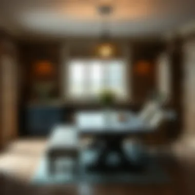 Rustic dining area showcasing a farmhouse-style bench seating