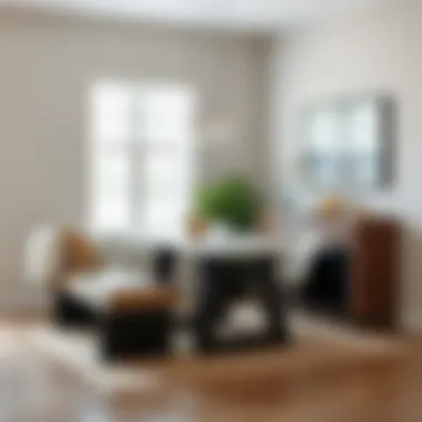 Chic dining space with a sleek, minimalist bench