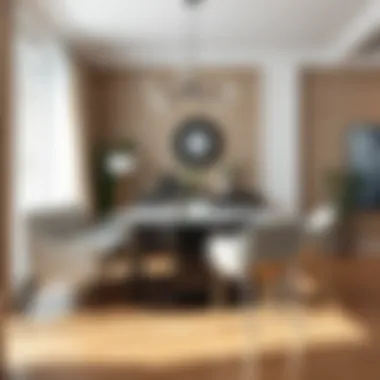 Elegant dining room set featuring a modern bench