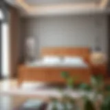 Elegant Wooden Double Bed Frame Stylish wooden double bed frame in a modern bedroom setting