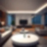 Stylish white coffee table in a modern living room setting