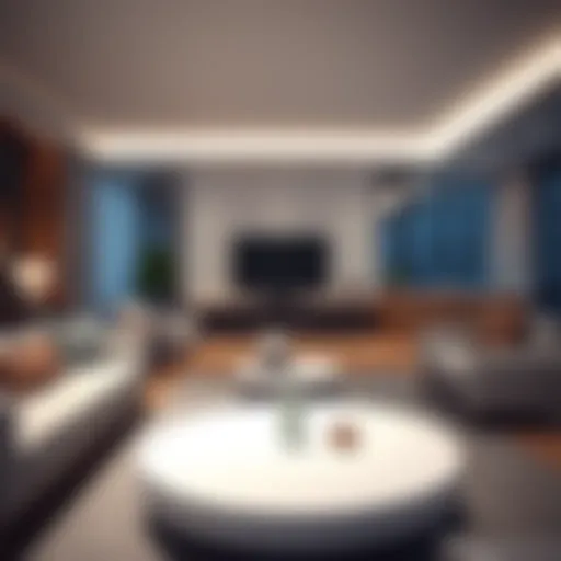 Stylish white coffee table in a modern living room setting