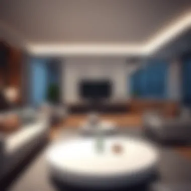 Modern Living Room with White Coffee Table Stylish white coffee table in a modern living room setting