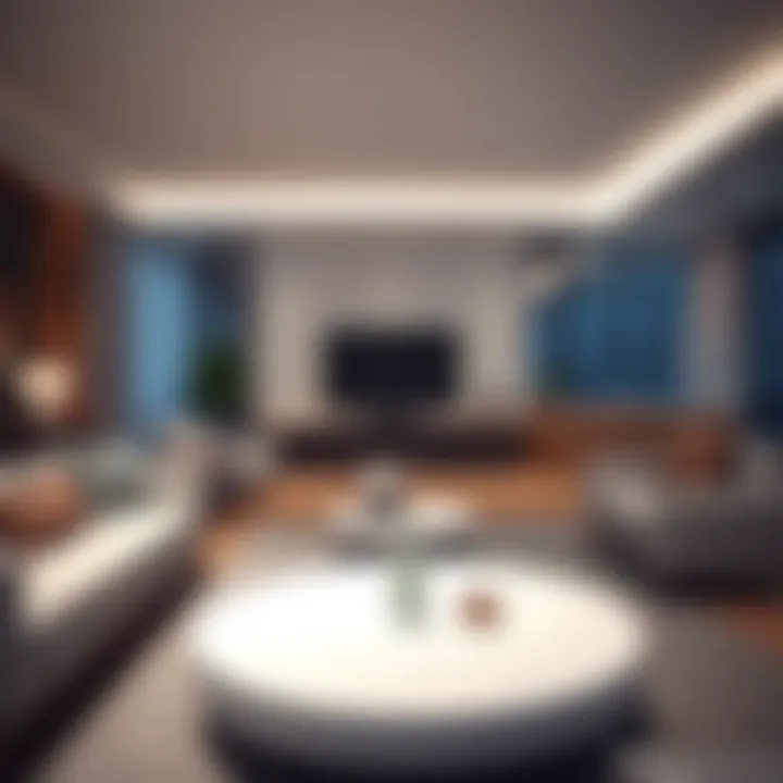 Modern Living Room with White Coffee Table Stylish white coffee table in a modern living room setting