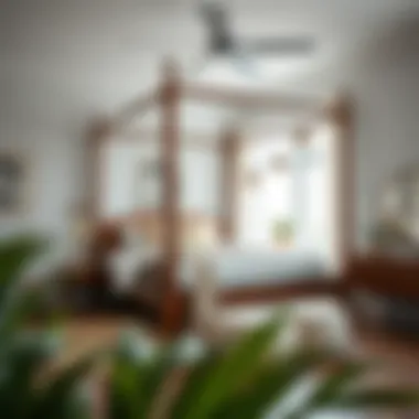 Stylish bedroom featuring a budget-friendly canopy bed