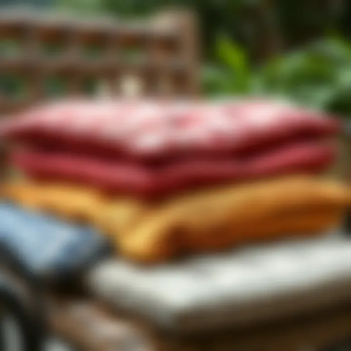 Variety of materials used in making chair cushions