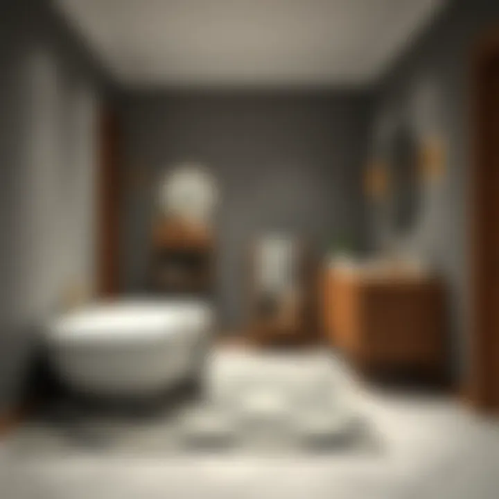 Stylishly designed bathroom carpet enhancing the ambiance