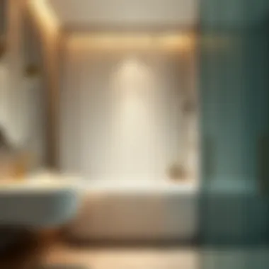 Beaded shower curtain in a contemporary bathroom setting