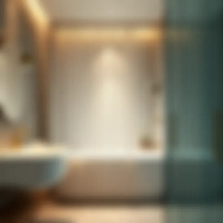 Beaded shower curtain in a contemporary bathroom setting