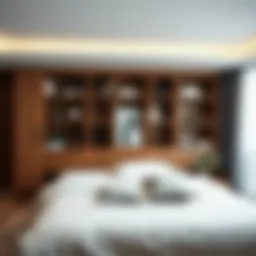 Elegant wood storage solution in a modern bedroom