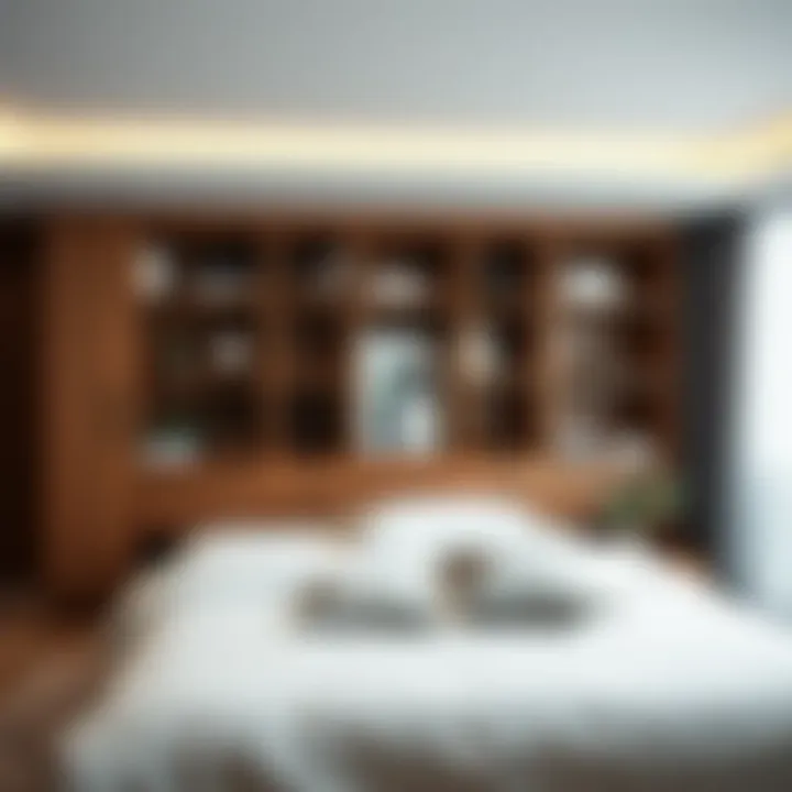 Elegant Wood Storage Solution Elegant wood storage solution in a modern bedroom