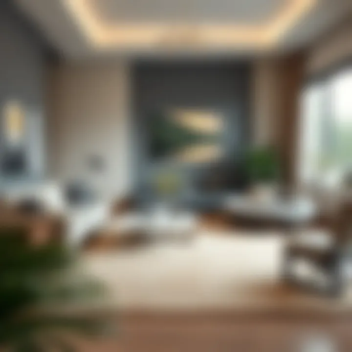 Beige Rug in Contemporary Living Room Elegant beige rug complementing modern decor