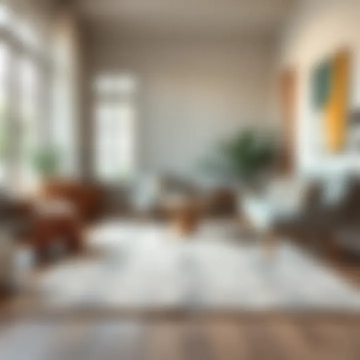 Beige Rug in a Cozy Reading Space Stylish beige rug enhancing a cozy reading nook