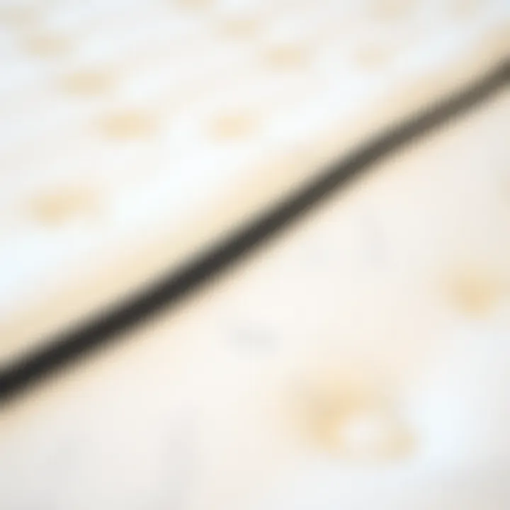 Close-up of mattress materials showcasing quality and durability