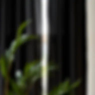 Close-up of fabric texture of black bohemian curtains