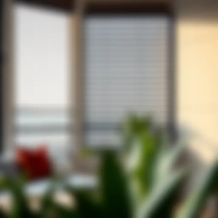 Image illustrating modern blinds designs that complement large windows