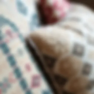 Textural Elegance of Bohemian Fabrics Close-up of a textured fabric used in bohemian cushions