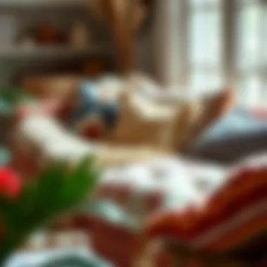 Diverse Materials in Bohemian Cushions A selection of bohemian chair cushions showcasing diverse materials