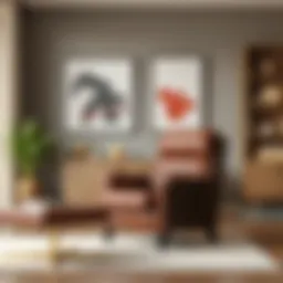 Elegant brown leather chair in a modern living room setting