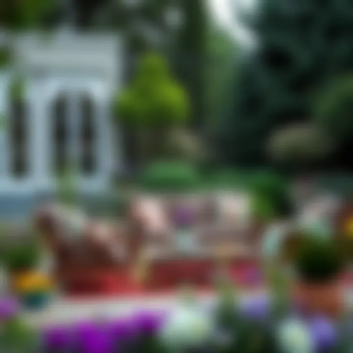 Stylish Brown Patio Furniture in Garden Stylish brown patio furniture enhancing a garden space