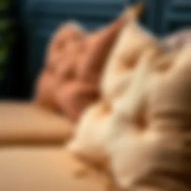 Luxurious Fabric Textures for Chair Cushions Close-up of luxurious fabric textures used in chair cushions