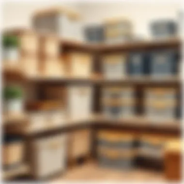 Innovative Designs of Storage Solutions Creative designs of clearance storage totes displayed on shelves