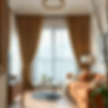 Cozy living room with well-matched curtain colors and decor