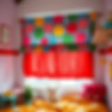 Vibrant DIY Fabric Window Treatment Vibrant DIY fabric window treatment adding personality to a child’s room