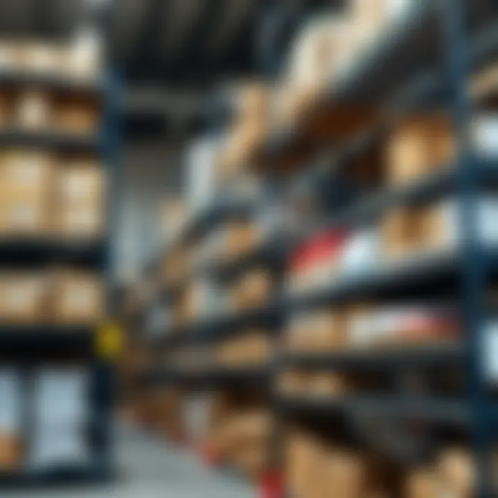 Robust Warehouse Wire Shelving in Use Warehouse setting showcasing heavy-duty wire shelving loaded with products