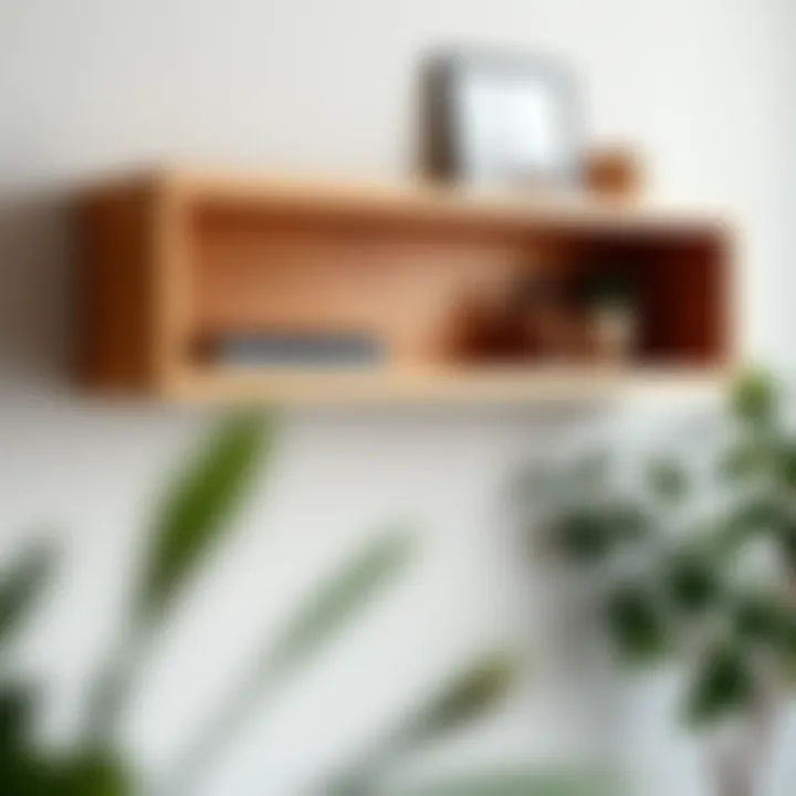 Installation process of a wood floating shelf on a wall