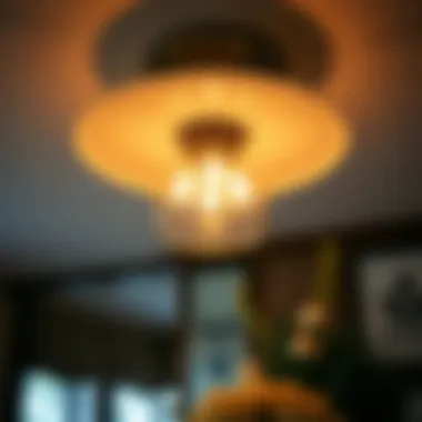 Chic Vintage-Inspired Ceiling Fixture Chic vintage-inspired ceiling fixture enhancing dinette decor