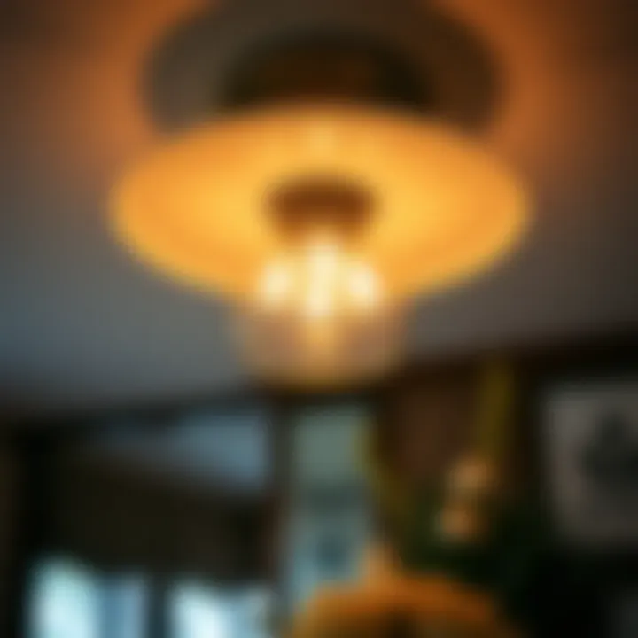 Chic Vintage-Inspired Ceiling Fixture Chic vintage-inspired ceiling fixture enhancing dinette decor