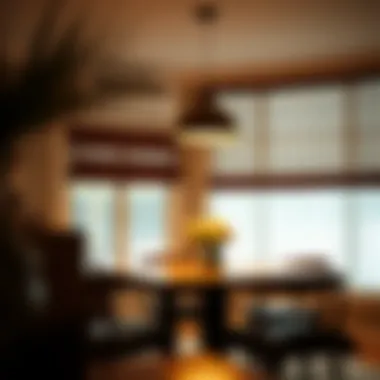 Warm Ambiance in Dinette Warm and inviting dinette atmosphere created by ambient lighting