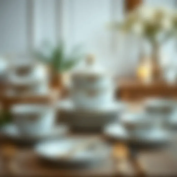 Sophisticated Porcelain Dinner Set Elegant porcelain dinner set with intricate patterns