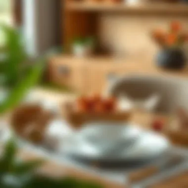 Eco-Conscious Bamboo Dinner Set Sustainable bamboo dinner set showcasing eco-friendly design