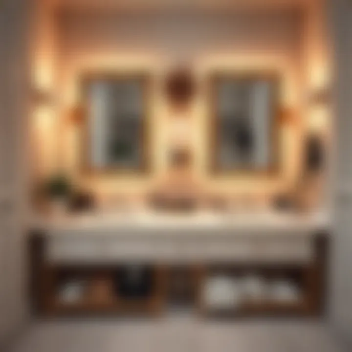 Chic organizational strategies for makeup vanity with double sinks