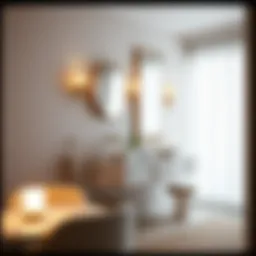 Elegant double sink setup with a stylish makeup vanity