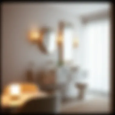 Elegant double sink setup with a stylish makeup vanity