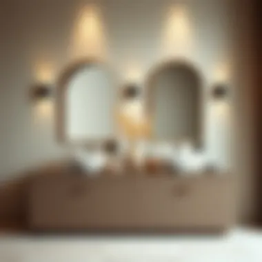 Luxurious materials used for double sinks and makeup vanities