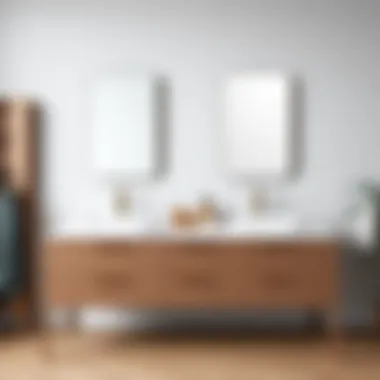 Contemporary Double Vanity Sink Featuring Sleek Lines Contemporary double vanity sink featuring sleek lines