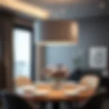 Drum Shade Pendant Light in Modern Dining Room Elegant drum shade pendant light in a modern dining room setting