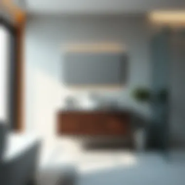 Sleek Design of a Floating Vanity Sleek modern floating vanity in a contemporary bathroom