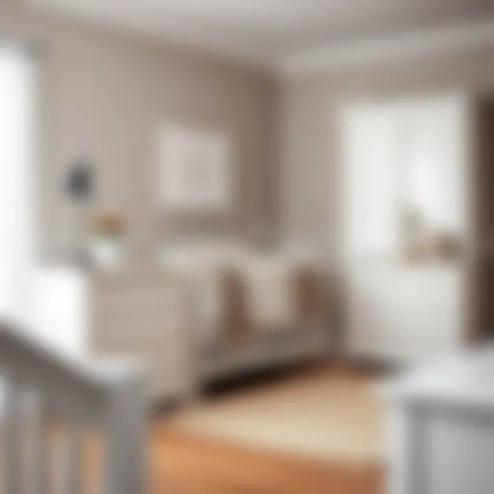 Stylish nursery featuring a two-piece white dresser set