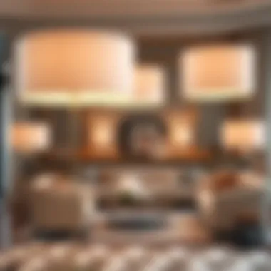 Chic interior design showcasing various styles of extra large lampshades