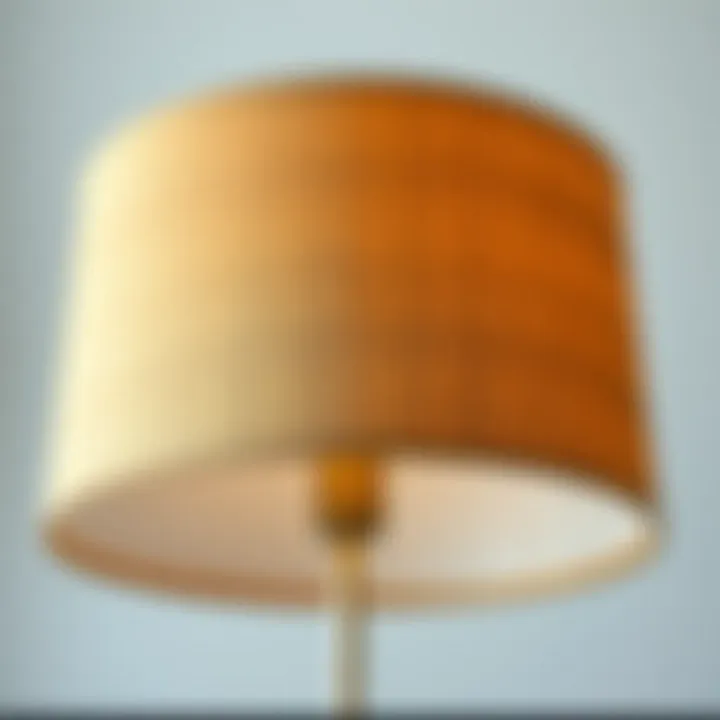 Close-up of an extra large lampshade highlighting its intricate design and texture