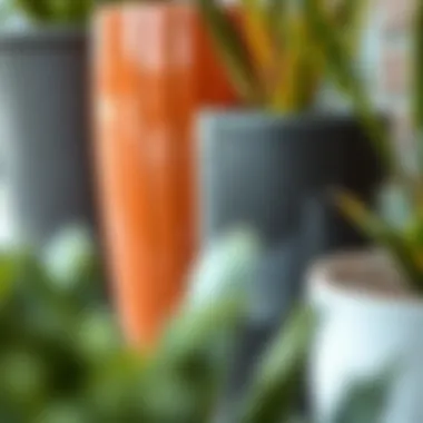 Durable Materials for Tall Pots Close-up of materials used in extra tall garden pots highlighting durability