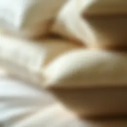 A close-up view of various firm pillow materials showcasing texture and support.